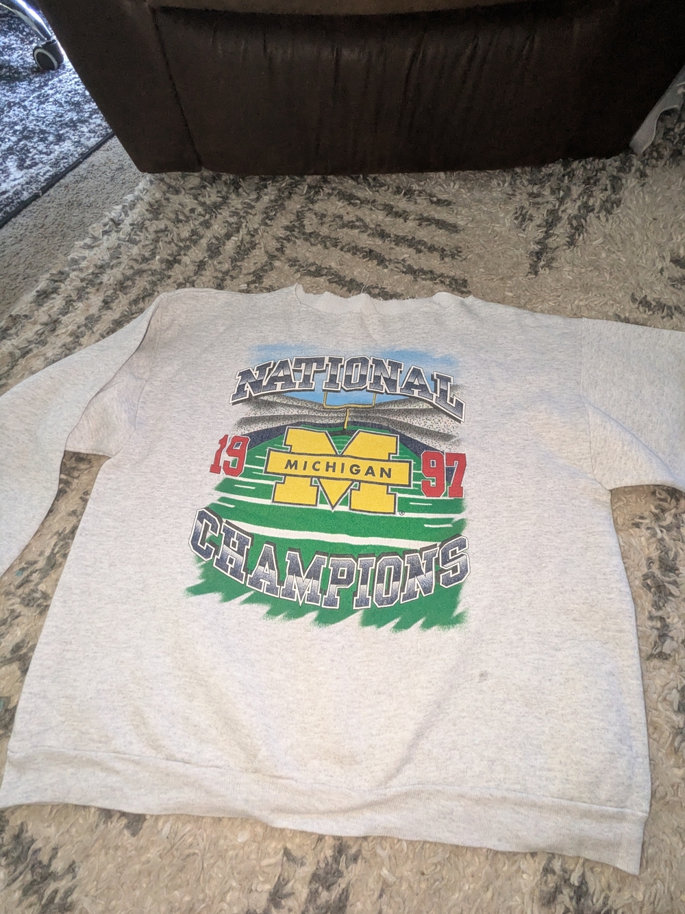 Michigan National Champions 1997 Graphic Sweatshirt - Gray